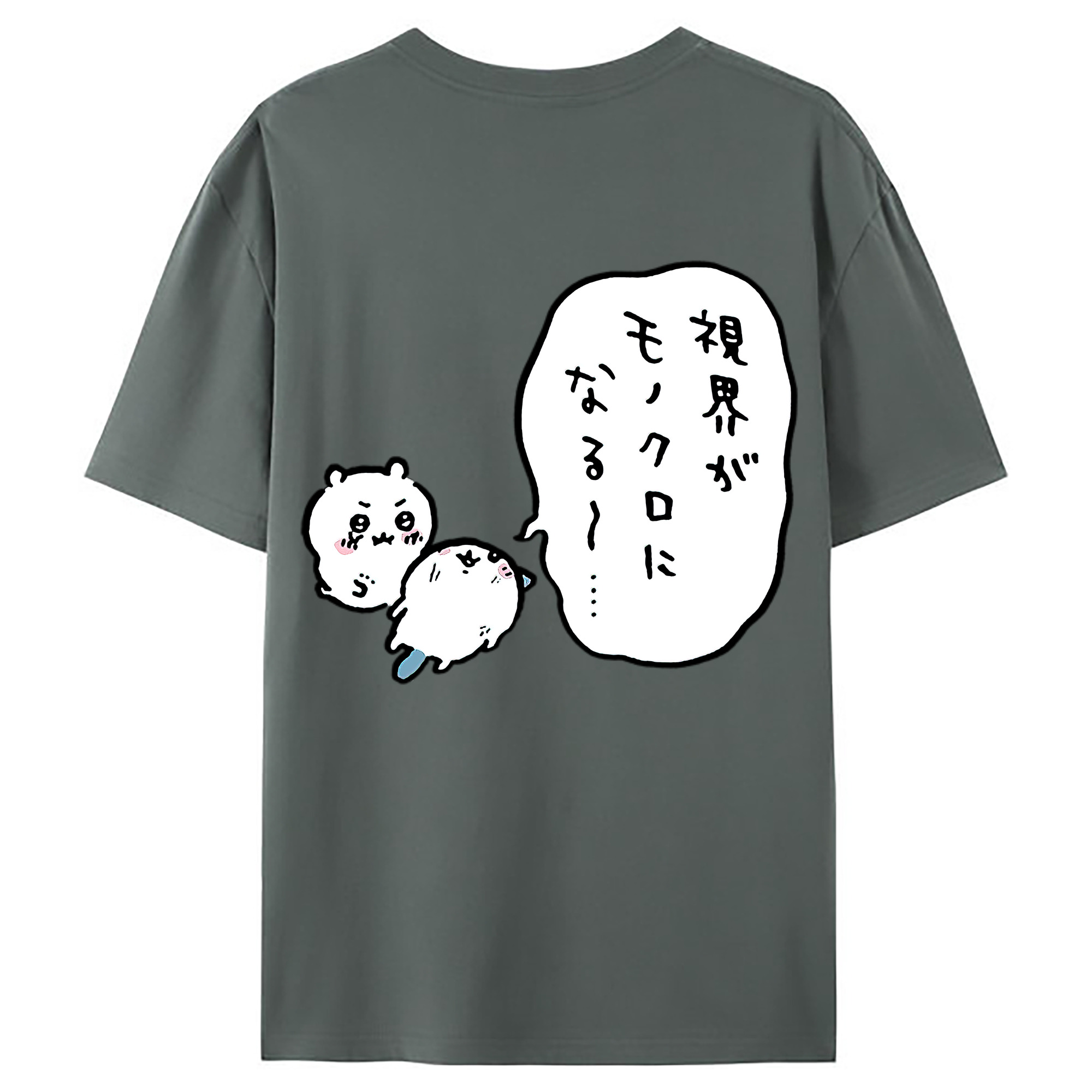 （画像用） ちいかわ ちいかわ Chii-kawa chiikawa 綿100％ メンズ半袖Tシャツ（バックプリント） 通気性